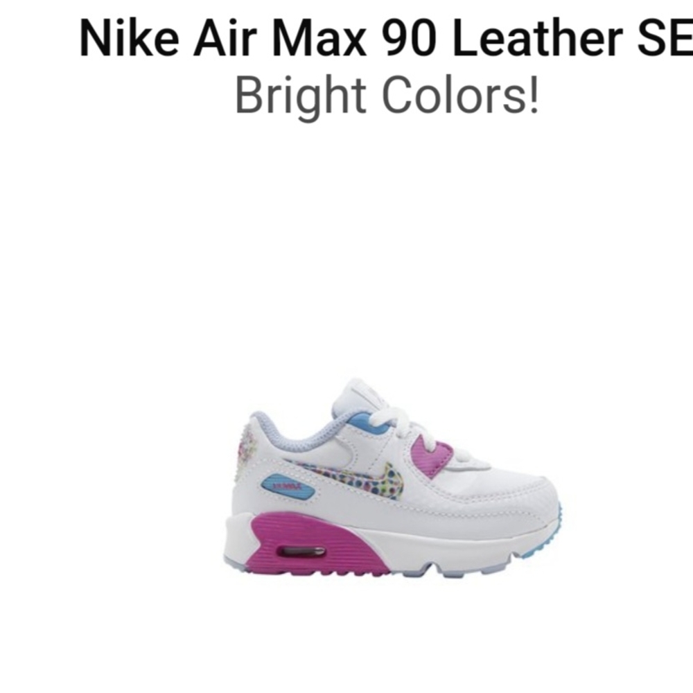 Infant 4C Baby Nike Air Max 90 Pink White Sneakers